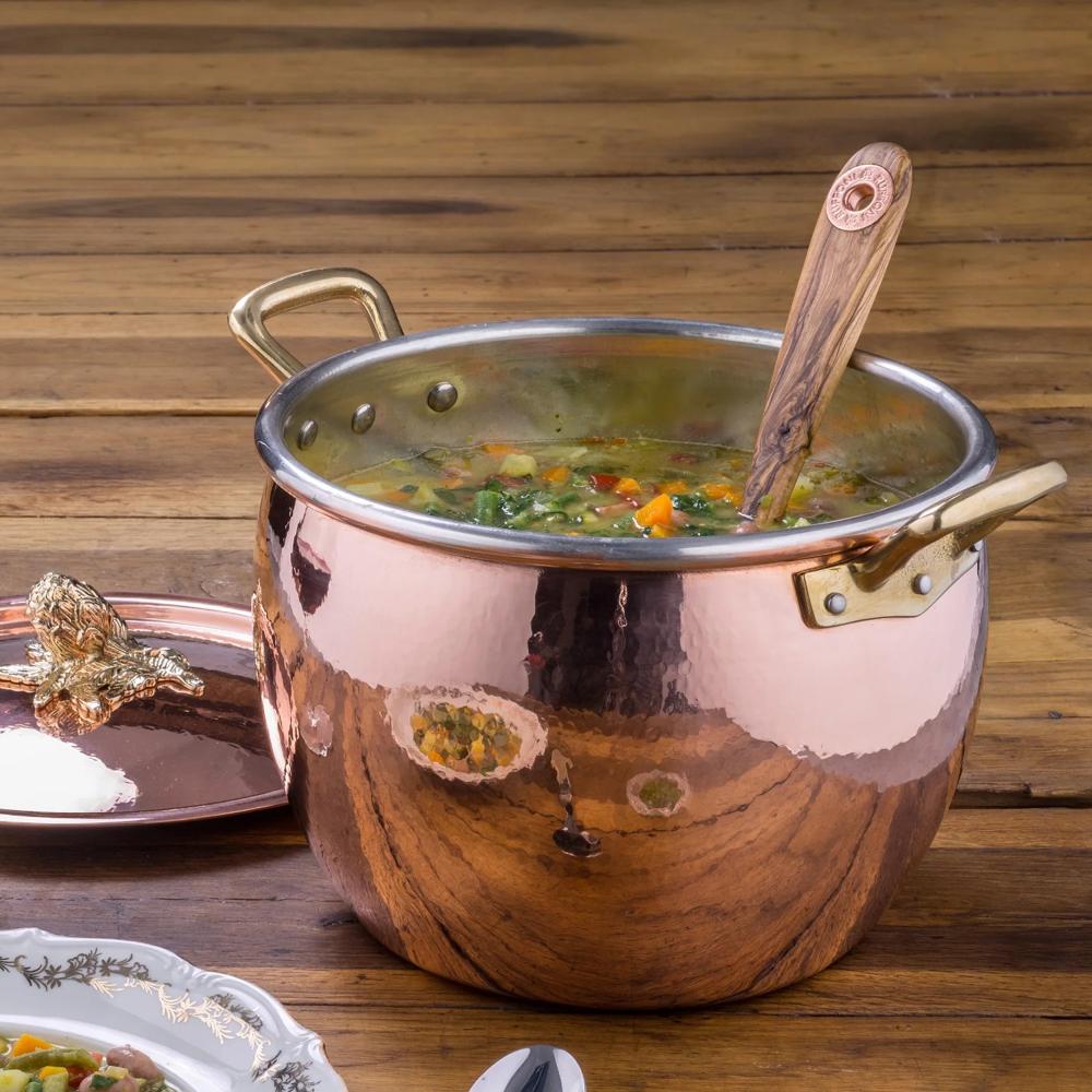 Silver Polished Metallic Hammered Copper Ice Bucket