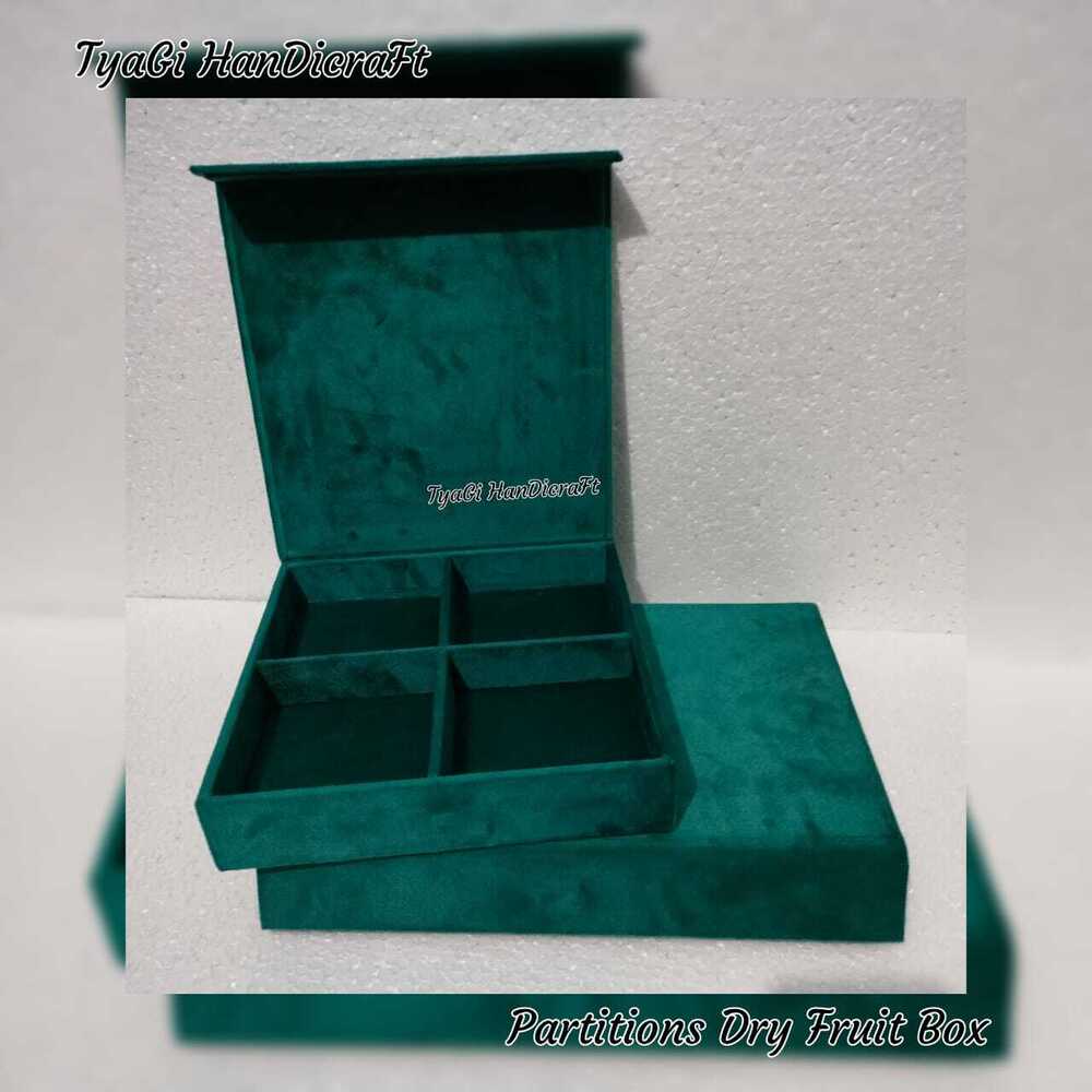 Dry Fruit Box With Partitions - Color: Green