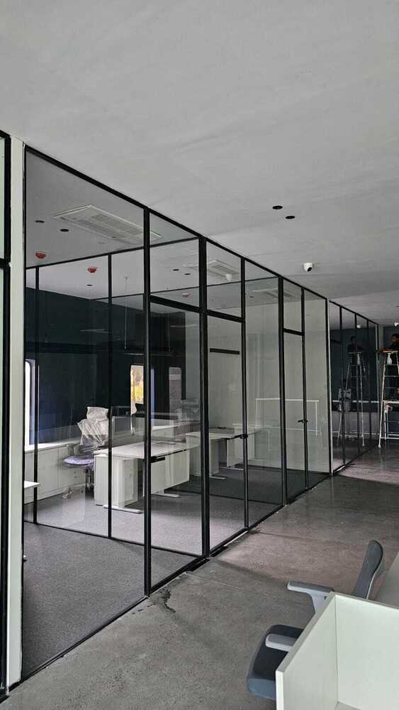 Office Aluminium Partitions - Color: Black