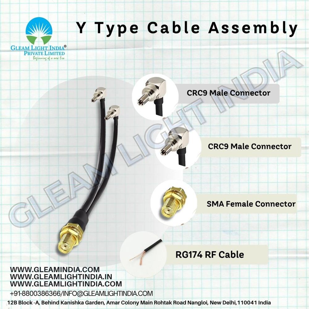 SMA Female To Dual CRC 9 Male Plug In RG 174