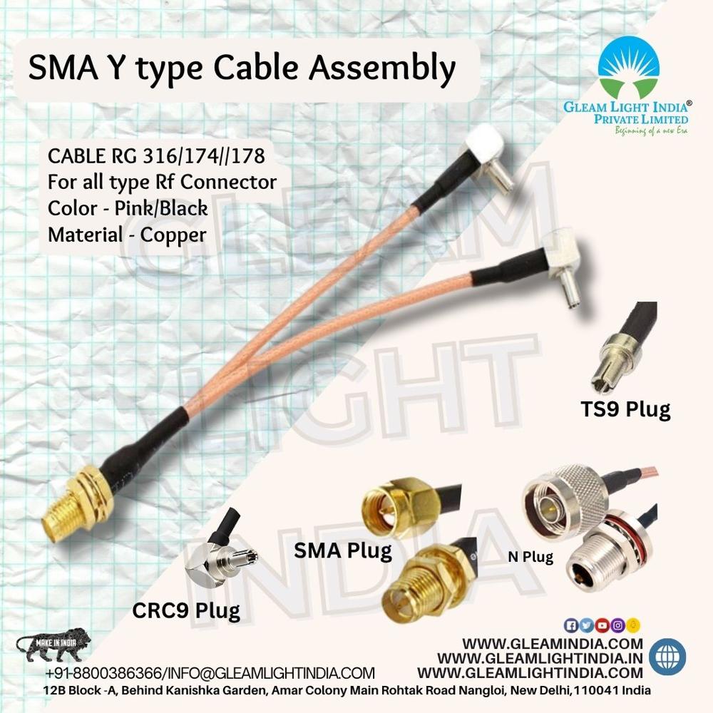SMA Female To Dual TS9 Male Plug In RG 174