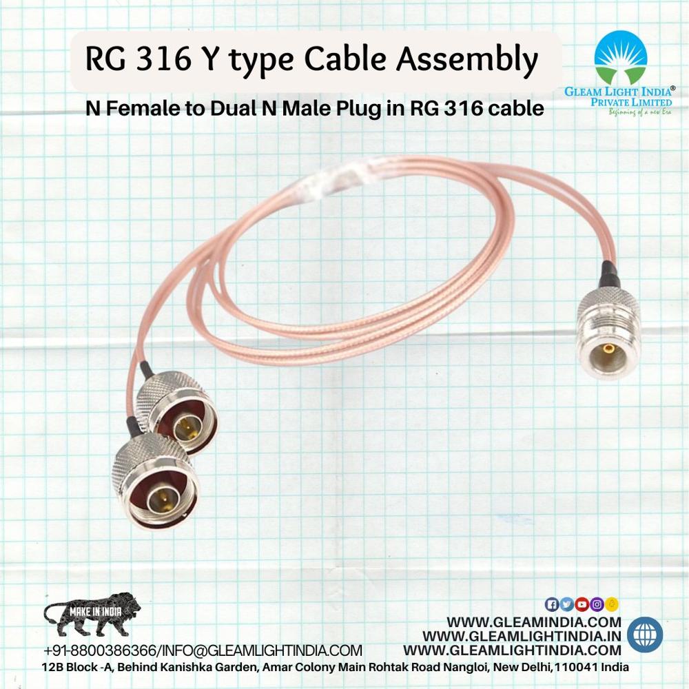 N Female to Dual N Male Plug in RG 316 cable