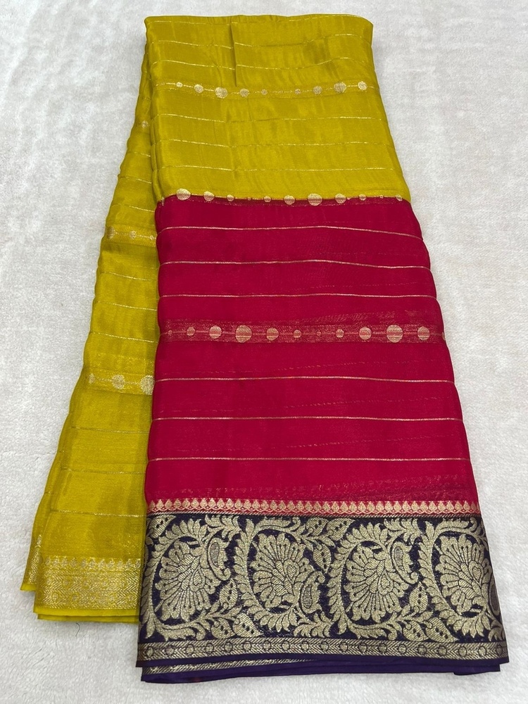 Pure Mysore Crape Silk - Color: Multicolor