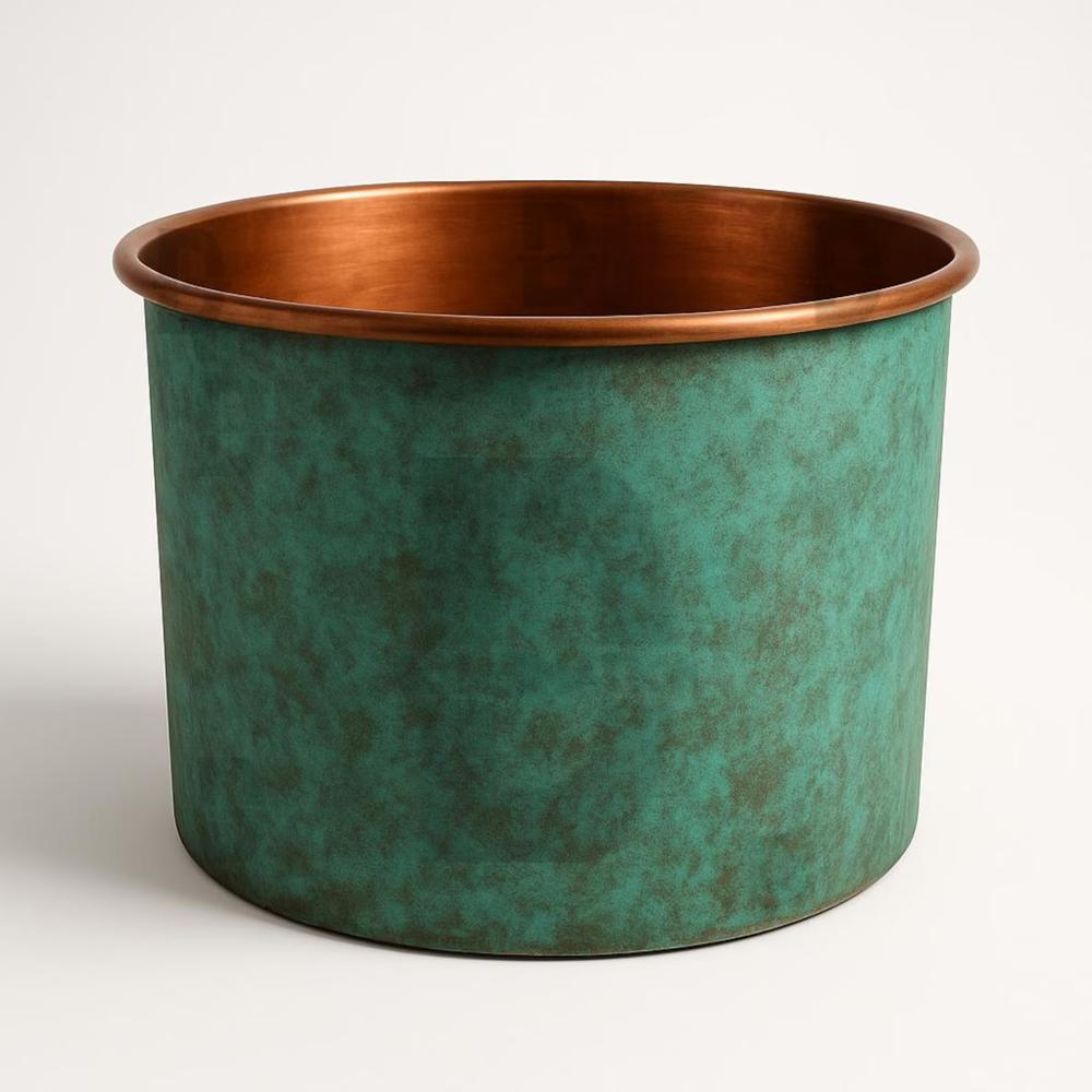 Green Rustic Finished Copper Metal Small Size Ice Chiller Beverage Wine Bottle Shot - Product Type: Bar Accessories