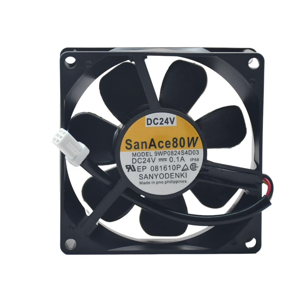 SANACE 9WP0824S4D03 24V 0.1A 8038mm Inverter Waterproof Fan Ball Bearing Aluminum Blades Cooling Fan