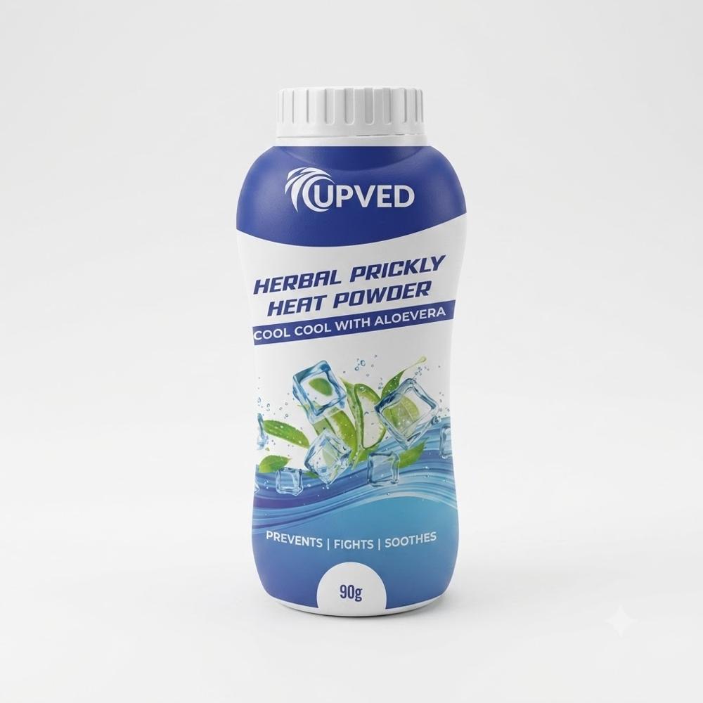 Upved Herbal Prickly Heat Powder With Aloevera Thanda Thanda 90Gm - Age Group: Suitable For All Ages