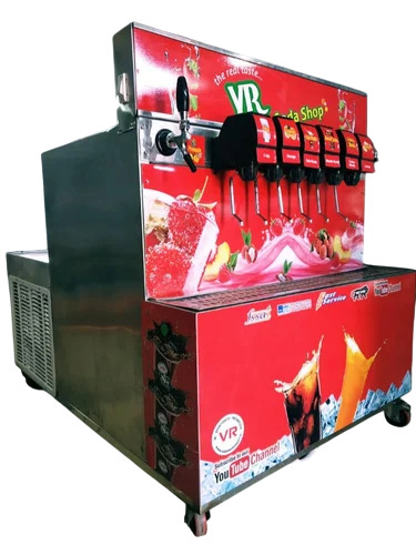 6 Plus 2 Mobile Soda Fountain Dispenser Machine - Capacity: Upto 100 Ltr