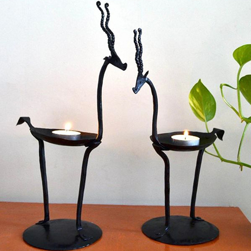 Wrought Iron Deer Candle Holder