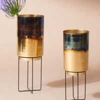 Mid-Century Modern Style Metal Planter