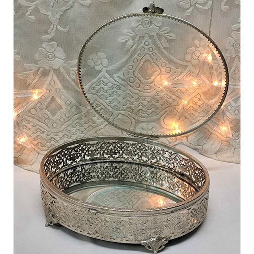 Silver Brass Oval Dryfruit Box - Size: Various Available