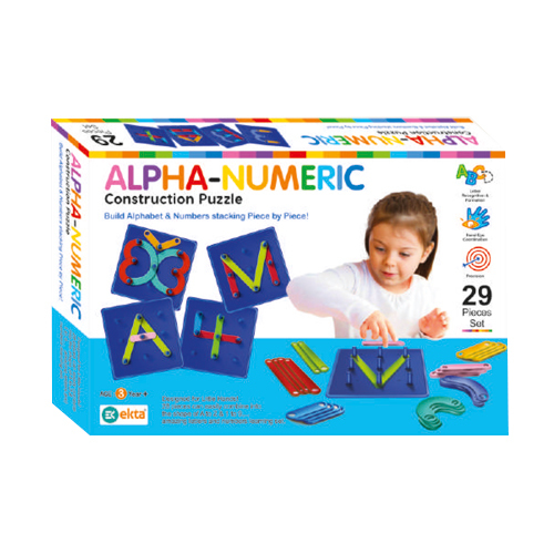 Alpha Numeric Contruction Puzzle - Color: Multicolor