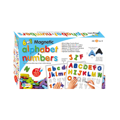 6 In 1 Magnetic Alphabet And Numbers - Color: Multicolor