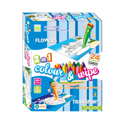 2 In 1 Color And Wipe Flower + Transport - Color: Multicolor