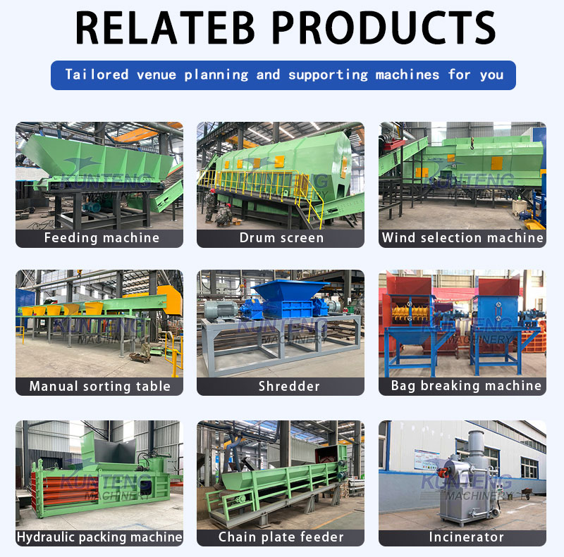 Urban solid waste sorting line, rotating screening machine garbage sorting machinery