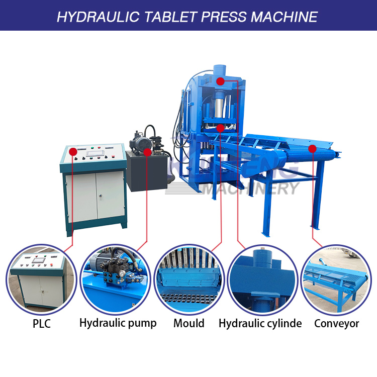 Fully automatic hydraulic forming machine Hook-ah Charcoal Briquette Making Machine Biomass Charcoal Briquette Machine