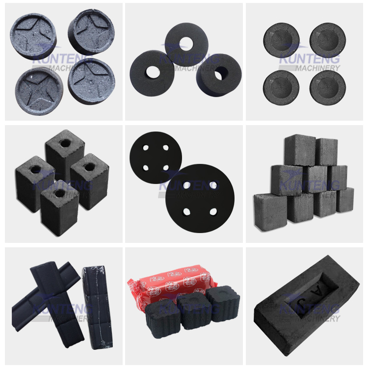 Fully automatic hydraulic forming machine Hook-ah Charcoal Briquette Making Machine Biomass Charcoal Briquette Machine