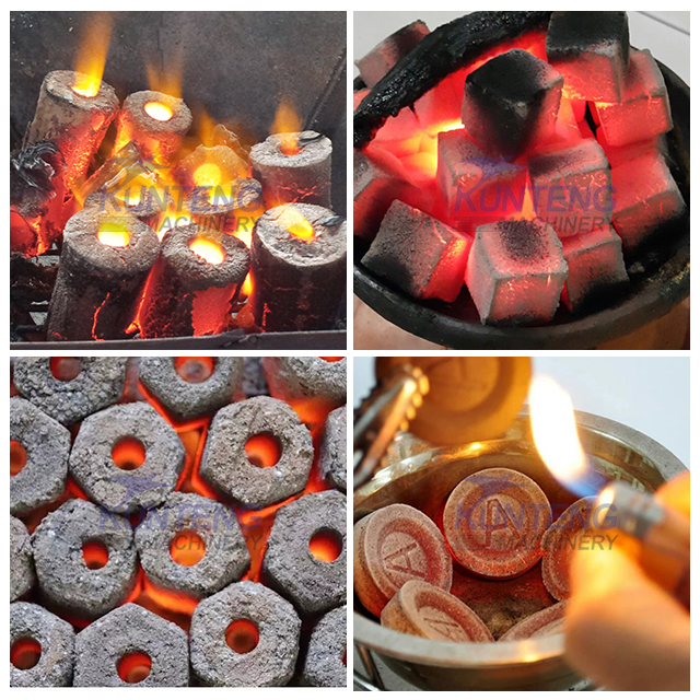 Fully automatic hydraulic forming machine Hook-ah Charcoal Briquette Making Machine Biomass Charcoal Briquette Machine