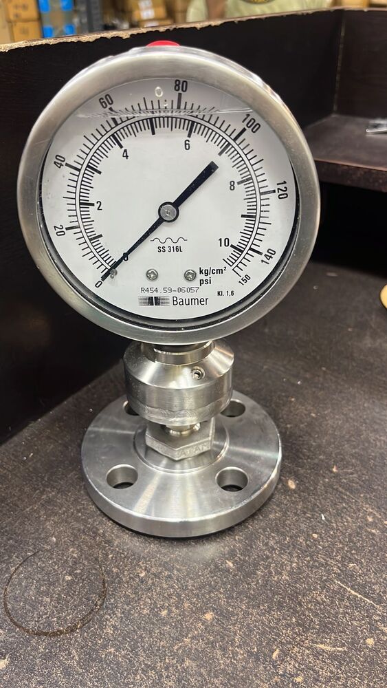 Bvf2Dj Diaphragm Seal Gauge - Color: White