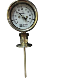 Cbd2 -tri Clover Type Baumer Temperature Gauge - Color: Silver