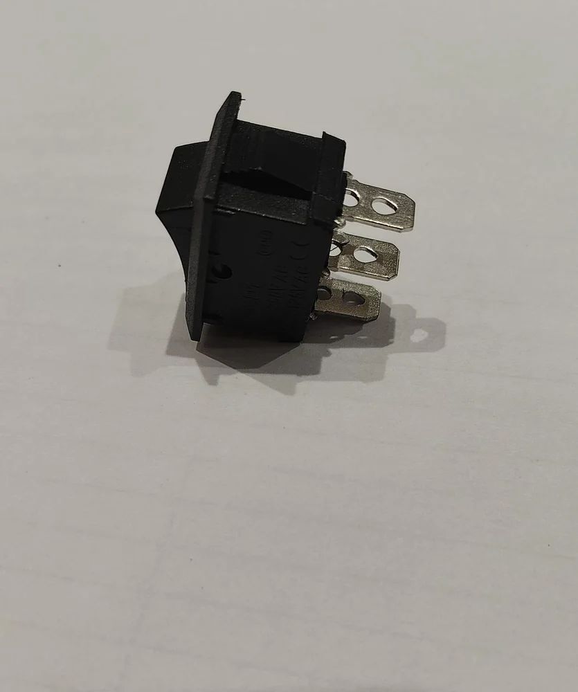 Rocker Switch 3 pin on off iron copper pin black