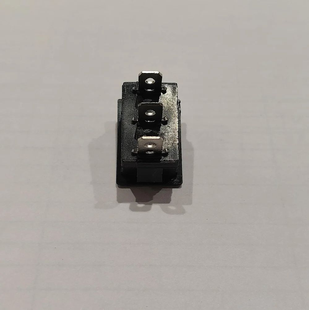 Rocker Switch 3 Pin On Off Iron Copper Pin Black