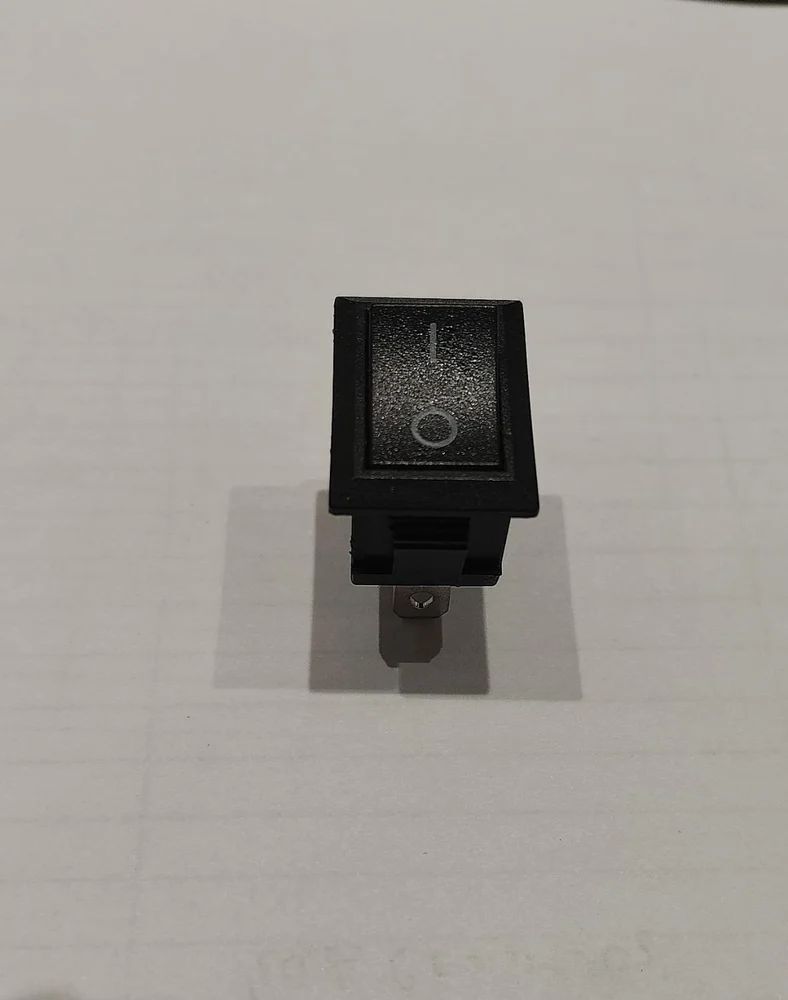 Rocker Switch 3 pin on off iron copper pin black