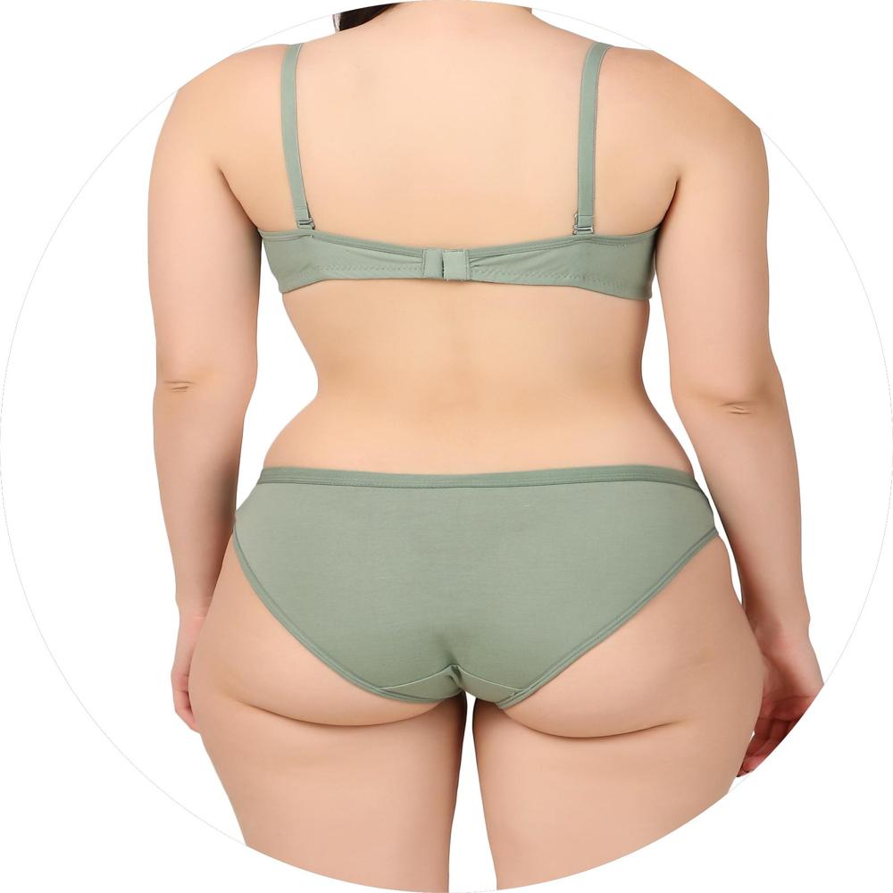 Fancy Half Cup Bra Panty Set - Bra Design: Padded