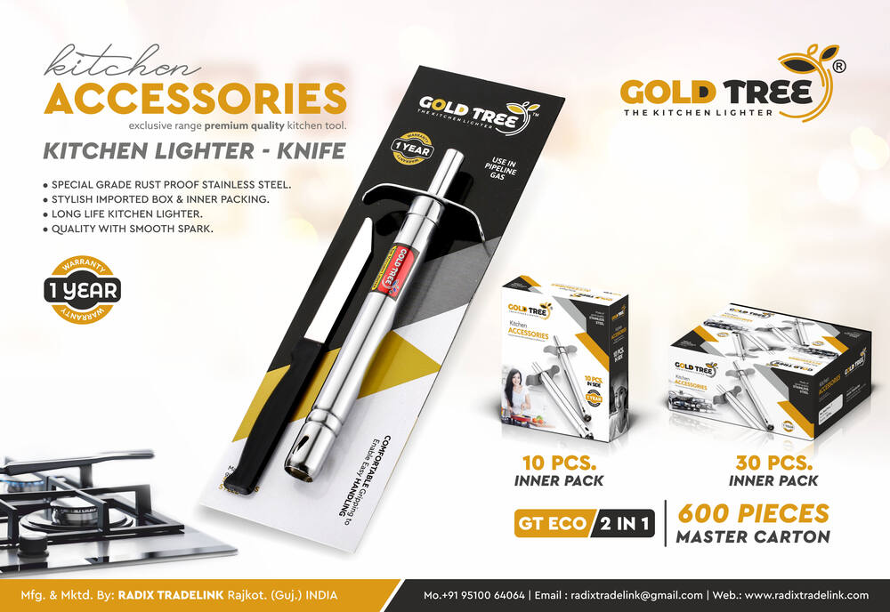 SS Kitchen Lighter With Knife