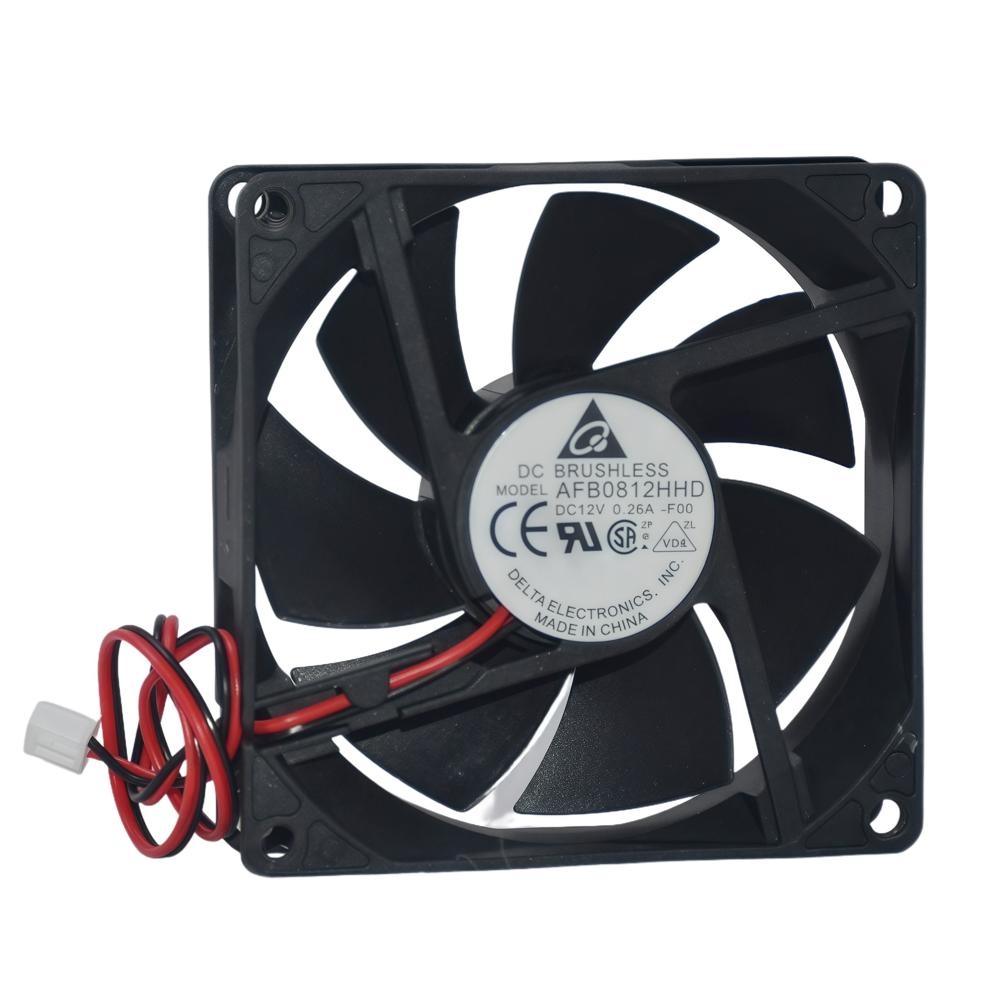 Delta AFB0812HHD 8020mm 12V 0.4A Electric Power Ball Bearing Plastic Blade Industrial Inverter Fan 