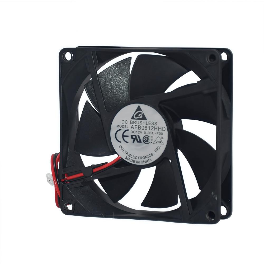 Delta AFB0812HHD 8020mm 12V 0.4A Electric Power Ball Bearing Plastic Blade Industrial Inverter Fan 
