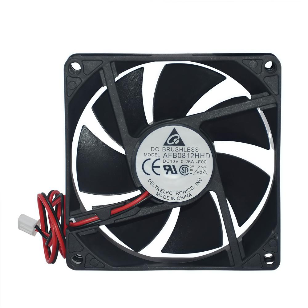 Delta AFB0812HHD 8020mm 12V 0.4A Electric Power Ball Bearing Plastic Blade Industrial Inverter Fan 
