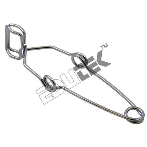 Test Tube Clamp - Plain Brass Wire, Self-closing Rectangular Jaw, 32mm Jaw Opening, 152mm Length