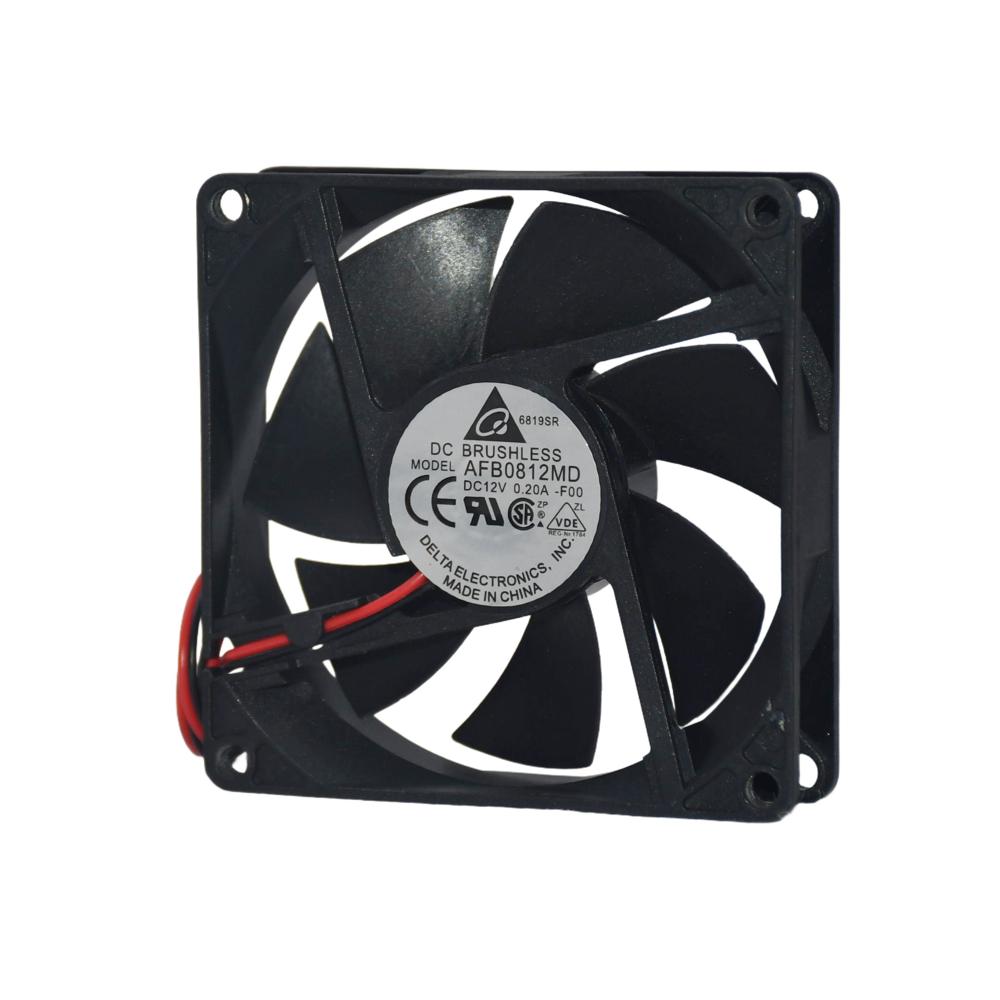 Delta AFB0812MD 8020mm 12V DC 0.20A Ball Bearing Plastic Blade Electric Industrial Inverter Fan 