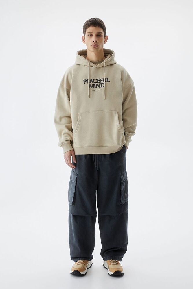 Mens Beige Printed Hoodies - Color: Different Available