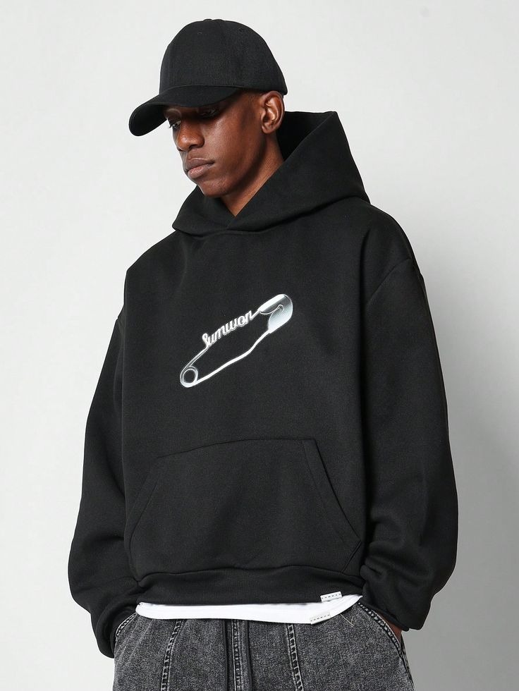 Mens Black Printed Hoodies - Color: Different Available