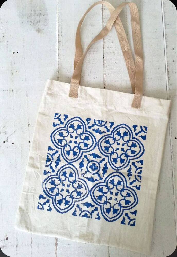 Handmade Printed Tote Bag - Color: Different Available