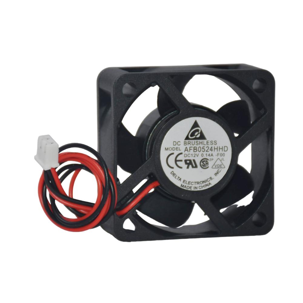 Delta Afb0524hhd 24v 0.14a 5020mm 3000rpm Speed Ball Bearing Industrial Plastic Cooling Fan - Color: Black