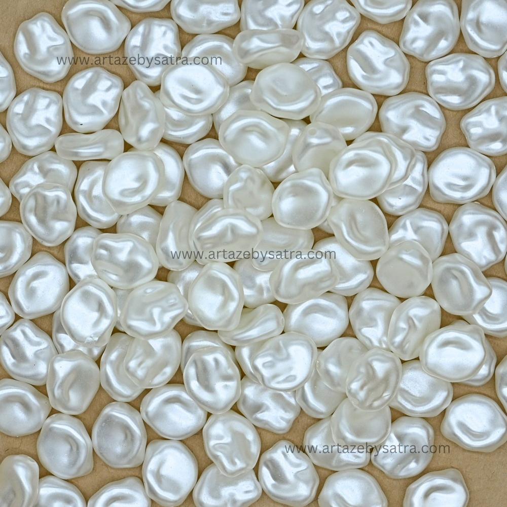 Irregular Pebble Shape Plastic Pearl Beads | Size : 13mm