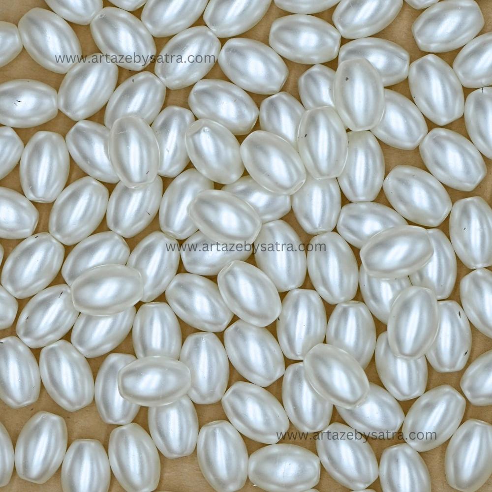 Oval Shape Plastic Pearl Beads | Size : 13mm