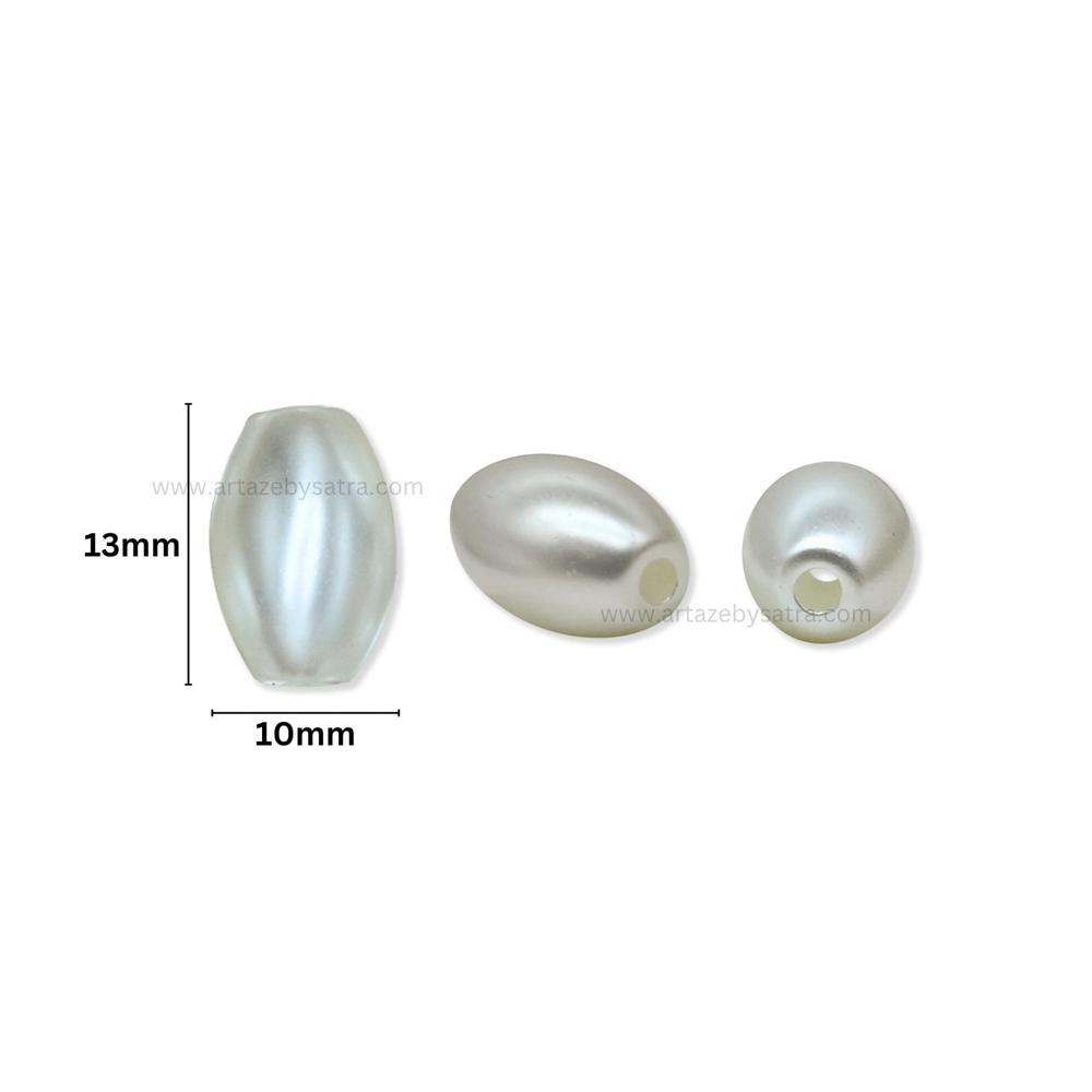 Oval Shape Plastic Pearl Beads | Size : 13mm