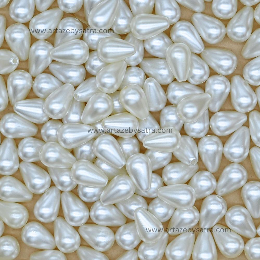 Teardrop Shape Plastic Pearl Beads | Size : 15mm