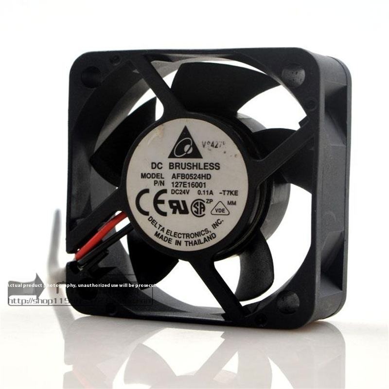 Delta AFB0524HD 5015mm DC 24V 0.15A 2-Wire Silent Plastic Blades Ball Bearing Cooling Fan