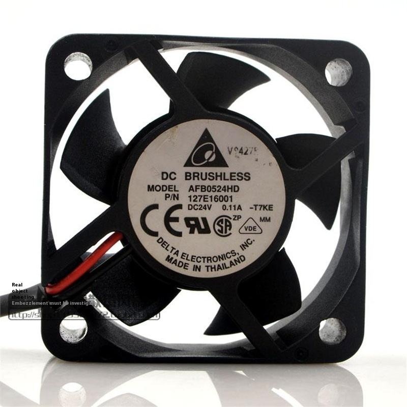 Delta AFB0524HD 5015mm DC 24V 0.15A 2-Wire Silent Plastic Blades Ball Bearing Cooling Fan