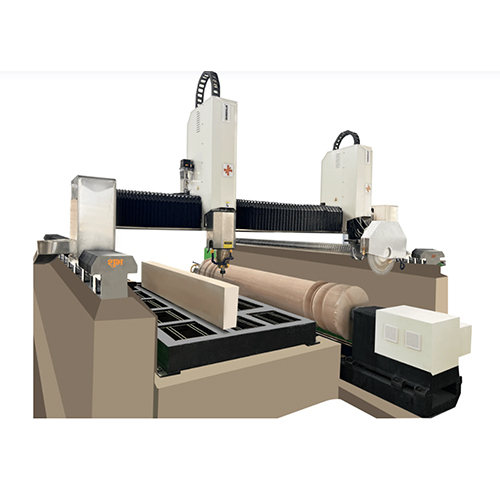 Cnc Stone Column Turning & Carving Machine Sm3036 Sb R600 - Color: White