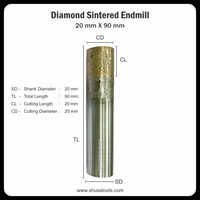 Diamond Sintered End Mill 20 mm x 90 mm
