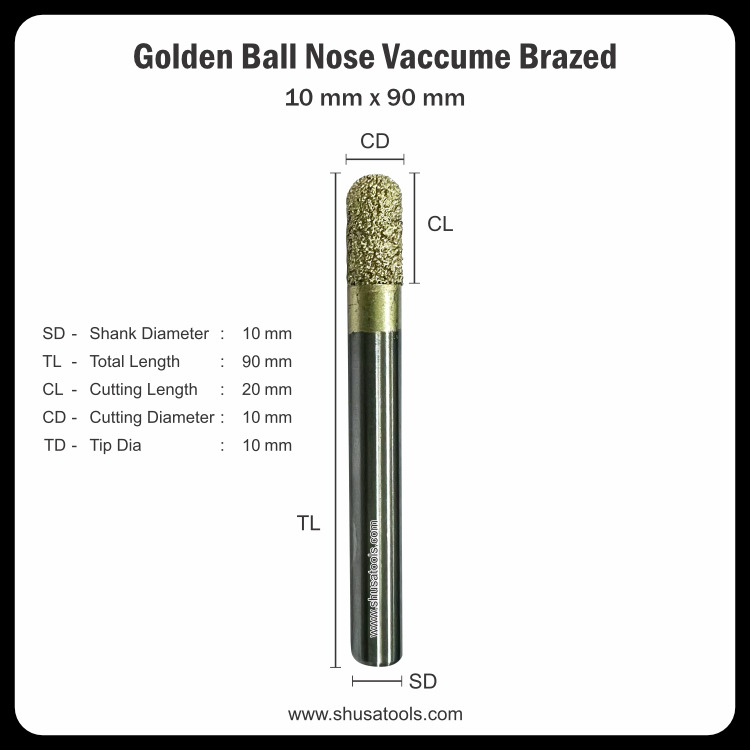 Golden Ball Nose Vacuum Brazed