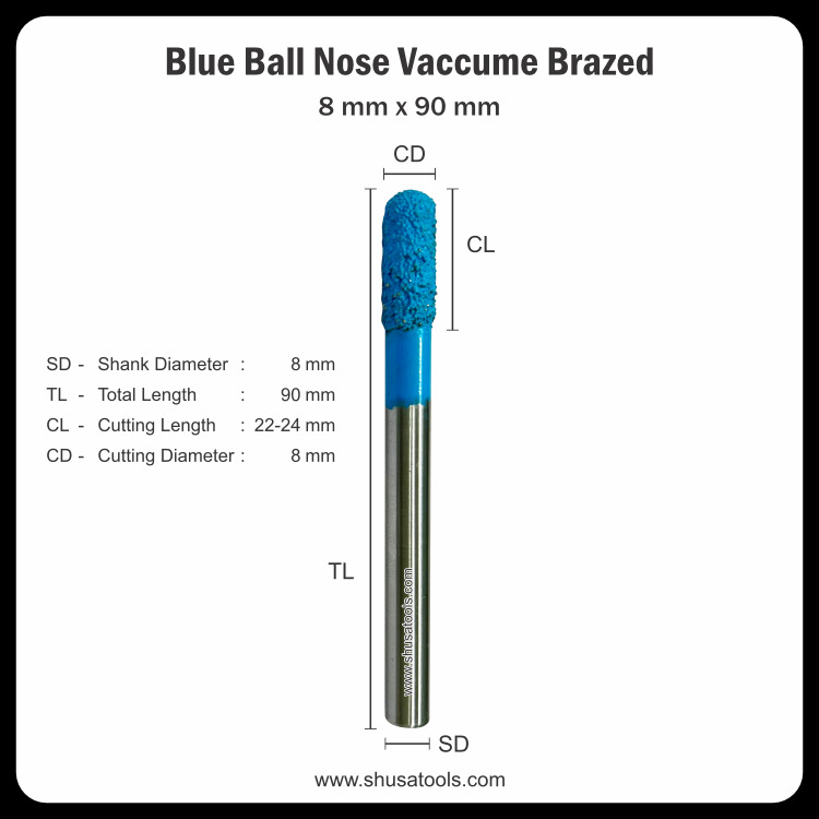 Blue Ball Nose Vacuum Brazed