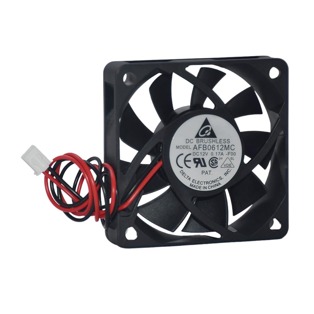 Delta AFB0612MC 12V 0.17A 6015mm 3-Wire Electric Ball Bearing Plastic Blades Speed Measuring Cooling Fan