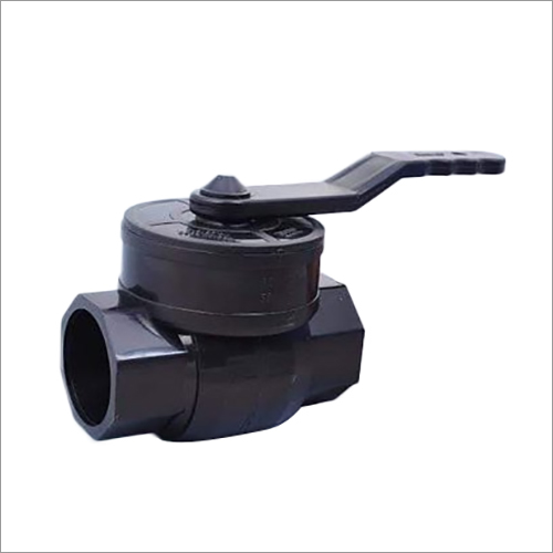 Plastic Single Piece Ball Valve - Color: Black