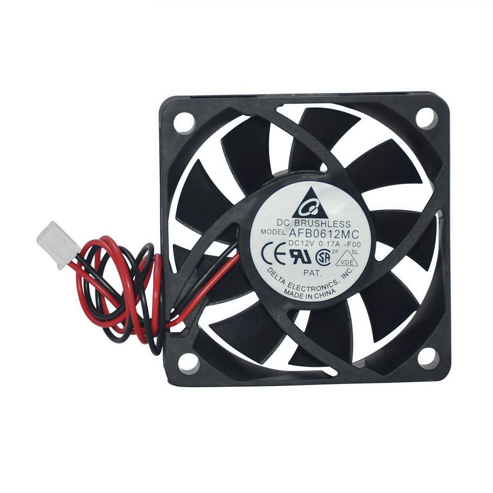 Delta AFB0612MC 12V 0.17A 6015mm 3-Wire Electric Ball Bearing Plastic Blades Speed Measuring Cooling Fan